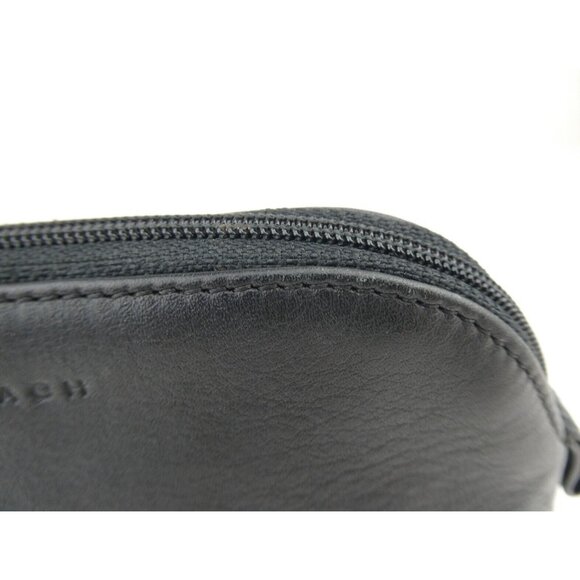 Coach Black Leather Medium Cosmetic Case Pouch - Picture 12 of 16